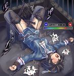  bdsm black_hair blush bondage bound chain closed_eyes commentary_request cuffs cunt_punt downtown_no_gaki_no_tsukai_ya_arahende!! kantai_collection monikano pain panties parody pussy_juice short_hair solo takao_(kantai_collection) thighhighs underwear 
