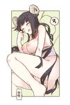  black_hair breasts highres horns large_breasts long_hair lying nipples nude on_side open_mouth original sailor_collar sleeping solo tokuno_yuika very_long_hair 