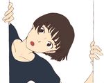  brown_eyes brown_hair gake_no_ue_no_ponyo jas lisa_(ponyo) open_mouth short_hair solo studio_ghibli white_background 