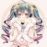  aqua_hair blush detached_sleeves hatsune_miku horns long_hair md5_mismatch shiomizu_(swat) smile solo twintails vocaloid 