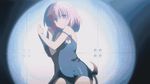  1boy 1girl animated animated_gif blush female momo_velia_deviluke pink_hair purple_eyes school_swimsuit sexually_suggestive short_hair swimsuit tail to_love-ru to_love-ru_darkness yuuki_rito 