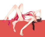  1girl black_hair boa_hancock breasts cleavage female high_heels long_hair luperce lying no_bra one_piece solo 