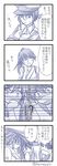  2girls 4koma comic female_admiral_(kantai_collection) houshou_(kantai_collection) kainazuki kantai_collection monochrome multiple_girls translated 