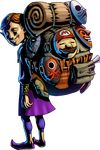 1boy backpack bag brown_hair eyes_closed happy_mask_salesman highres majora&#039;s_mask male male_focus mario mask official_art pointy_ears super_mario_bros. the_legend_of_zelda the_legend_of_zelda:_majora's_mask 