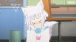  &gt;_&lt; :&lt; animal_ears animal_tail animated animated_gif blush child eyes_closed kon_(tokyo_ravens) loli lowres screencap tail tail_wagging tokyo_ravens white_hair 