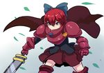  armor bow cape hair_bow hashiro red_eyes red_hair sekibanki short_hair skirt solo sword touhou weapon 