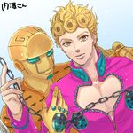  blonde_hair brown_eyes bug chain gamako giorno_giovanna gold_experience insect jojo_no_kimyou_na_bouken ladybug multiple_boys stand_(jojo) 