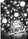  :x bad_id bad_pixiv_id chibi greyscale monochrome nib_pen_(medium) o_o saigyouji_yuyuko solo soyanrai touhou traditional_media 