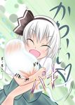  bad_id bad_pixiv_id black_hairband blush ghost hairband hitodama hug konpaku_youmu konpaku_youmu_(ghost) kotori short_hair silver_hair solo touhou 