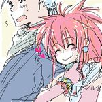  1girl arche_klein chester_barklight couple cuddling heart hetero hug lowres tales_of_(series) tales_of_phantasia 