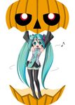  920-k eighth_note hatsune_miku long_hair musical_note parody pumpkin sazae-san solo very_long_hair vocaloid 