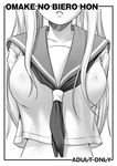  40010prototype breasts covered_nipples greyscale haramura_nodoka kiyosumi_school_uniform medium_breasts monochrome saki school_uniform serafuku solo 
