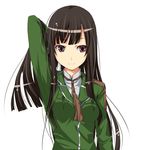  bangs black_hair blunt_bangs long_hair sanjo_shinobu senkou_no_ronde solo unasaka_ryou uniform 