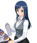  a1 blue_eyes blue_hair dream_c_club dream_c_club_(series) long_hair reika_(dream_c_club) shoes solo spray vest 