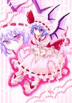  bad_id bad_pixiv_id bat_wings blue_hair blush bow brooch dress fk-02-09-01_rlml-rys hat heart jewelry red_eyes remilia_scarlet ribbon solo touhou wings 