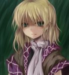 blonde_hair green_eyes mizuhashi_parsee pointy_ears scarf shimo_(depthbomb) solo touhou 