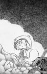  :x bad_id bad_pixiv_id chibi greyscale hitodama konpaku_youmu konpaku_youmu_(ghost) monochrome nib_pen_(medium) o_o roots solo soyanrai touhou traditional_media 