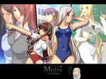  alexandra_(sound_horizon) artemisia bad_id bad_pixiv_id blonde_hair blue_eyes book breasts brown_hair cassandra cassandra_(twin) choker cleavage green_eyes isobe large_breasts long_hair malissa moira multiple_girls one-piece_swimsuit purple_eyes side_slit skin_tight skirt sound_horizon swimsuit teacher very_long_hair white_hair 