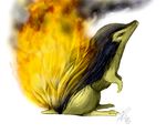  artist_request cyndaquil fire gen_2_pokemon no_humans pokemon pokemon_(creature) realistic 