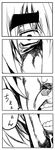  4koma bad_id bad_pixiv_id comic greyscale highres man_face monochrome solo take_shinobu touhou translated yakumo_ran 