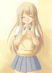  blonde_hair blush closed_eyes k-on! kotobuki_tsumugi kourourin long_hair school_uniform solo 