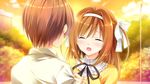  1boy 1girl blush brown_hair crying eyes_closed game_cg highres kimishima_ao long_hair mitsu_king open_mouth otome_ga_kanaderu_koi_no_aria panties pink_panties tears tsukahara_izumi underwear uniform yukishiro_kotori zinno 