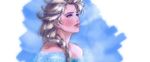  absurdres bare_shoulders blonde_hair blue_eyes braid crying crying_with_eyes_open elsa_(frozen) eyeshadow frozen_(disney) hair_ornament hair_over_shoulder highres ice_crystal lips lipstick long_hair makeup nose single_braid sketch solo tears tholia upper_body 