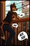  2019 african_wild_dog anthro canid canine canis digital_media_(artwork) domestic_dog male mammal smoking solo yeenr 