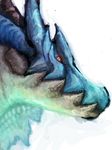  capcom fangs lagiacrus monster monster_hunter monster_hunter_3 no_humans red_eyes scales simple_background teeth white_background 