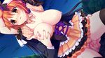  1girl areolae breast_grab breasts censored chuablesoft game_cg grabbing highres kunai_uri large_breasts long_hair mosaic_censoring noblesse_of_rouge oohinata_toshiya open_mouth orange_eyes orange_hair penis purple_hair sex short_hair tani_an vaginal 