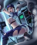  1girl areolae arm_grab arms_up ass back belt blue_eyes blush boots breasts brown_hair censored deep_rising erect_nipples fingerless_gloves gloves hat highres huge_penis jill_valentine large_breasts leaning_forward legs looking_back monster nipples no_bra no_panties open_mouth penis police_uniform rape resident_evil reverse_cowgirl_position sex short_hair sideboob sitting sitting_on_person spread_legs straddling sweat tears thighs thor_(deep_rising) torn_clothes uniform vaginal zombie 
