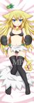  absurdres animal_ears bell bell_collar bikini blonde_hair blue_eyes cat_ears cat_paws cat_tail collar dakimakura greenteaneko highres long_hair original paws sample solo swimsuit tail thighhighs 