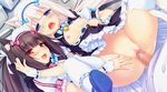  1boy 2girls animal_ears animated animated_gif bouncing_breasts breasts cat_ears censored chocola_(sayori) multiple_girls nekopara penis pov pussy sayori sex vanilla_(sayori) 