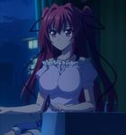  1girl breasts highres large_breasts long_hair naruse_mio red_hair shinmai_maou_no_testament solo stitched 