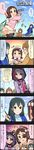  5koma animal_hood black_hair brown_eyes brown_hair cat_hood character_name cinderella_girls_gekijou colorized comic eyepatch glasses hair_ornament hairband hayasaka_mirei highres hood hoodie idolmaster idolmaster_cinderella_girls long_hair long_image multicolored_hair multiple_girls muramatsu_sakura official_art ooishi_izumi pink_eyes purple_hair red_hair short_hair tall_image translated tsuchiya_ako two-tone_hair yellow_eyes 