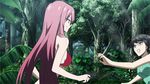  2girls akuma_no_riddle animated animated_gif bikini black_hair glasses inukai_isuke kaminaga_kouko long_hair multiple_girls pink_hair swimsuit 