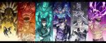  bad_id bad_pixiv_id hermit_purple hierophant_green highres iggy_(jojo) jean_pierre_polnareff jojo_no_kimyou_na_bouken joseph_joestar kakyouin_noriaki karita_(kali_lgk) kuujou_joutarou magician's_red male_focus mohammed_avdol multiple_boys silver_chariot stand_(jojo) star_platinum the_fool 