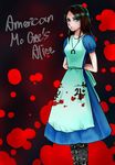  1girl alice:_madness_returns alice_in_wonderland alice_liddell american_mcgee&#039;s_alice american_mcgee's_alice apron black_hair blood boots green_eyes long_hair 