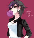  big_hero_6 black_hair gogo_tomago kokuchuutei multicolored_hair purple_hair short_hair solo 