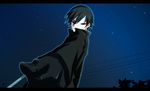 bad_id bad_pixiv_id black_gloves black_hair byon darker_than_black gloves hei highres letterboxed male_focus mask night night_sky sky solo wire 