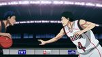  2boys animated animated_gif aomine_daiki basketball basketball_uniform blue_hair dark_skin hyuuga_junpei kuroko_no_basuke multiple_boys sportswear 
