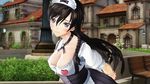  1girl 3d blush breasts cleavage huge_breasts long_hair maid sega shining_(series) shining_resonance sonia_blanche 