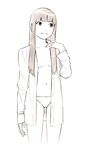  dress_shirt long_hair monochrome original shirt sketch solo traditional_media yoshitomi_akihito 