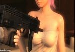  1girl 3d animated animated_gif ayane_(doa) breasts cleavage dead_or_alive large_breasts ninja_gaiden staring towel 