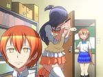  :3 blouse blue_hair blue_skirt camisole camisole_over_clothes casual commentary cosplay empty_eyes expressionless frilled_skirt frills hair_between_eyes hair_bobbles hair_ornament hoshizora_rin hoshizora_rin_(cosplay) indoors long_hair looking_at_viewer love_live! love_live!_school_idol_project multiple_girls one_side_up orange_eyes orange_hair otonokizaka_school_uniform paw_pose plaid plaid_skirt pleated_skirt school_uniform shinori shirt short_hair skirt sonoda_umi thighhighs white_blouse white_shirt 