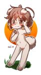  2019 alternate_version_at_source anthro auvere blush canine cub digital_media_(artwork) dog female flat_chested fur hair hi_res looking_at_viewer mammal nipples nude pussy simple_background solo sundae_(kei) white_fur young 