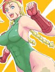  abs acid_(acid-field) ahoge antenna_hair bad_id bad_pixiv_id beret blonde_hair blue_eyes bodypaint braid breasts cammy_white camouflage covered_nipples fingerless_gloves gloves green_leotard hat huge_ahoge large_breasts leotard long_hair open_mouth scar sideboob skin_tight smile solo street_fighter thong_leotard twin_braids 