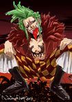  1boy bartolomeo green_hair male male_focus one_piece solo tattoo tongue 