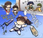  ... 5girls :d =_= ^_^ afloat akagi_(kantai_collection) arrow black_hair brown_hair chibi closed_eyes commentary crossed_bandaids flight_deck flying_sweatdrops fubuki_(kantai_collection) green_eyes hair_ribbon hakama head_bump hiryuu_(kantai_collection) hisahiko japanese_clothes kaga_(kantai_collection) kantai_collection long_hair lying machinery md5_mismatch multiple_girls muneate open_mouth pleated_skirt quiver ribbon school_uniform seiza serafuku short_hair side_ponytail sitting skirt slingshot smile snort souryuu_(kantai_collection) thighhighs translated twintails zettai_ryouiki 