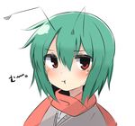  :t angry antennae blush green_hair pout red_eyes scarf solo touhou twumi white_background wriggle_nightbug 